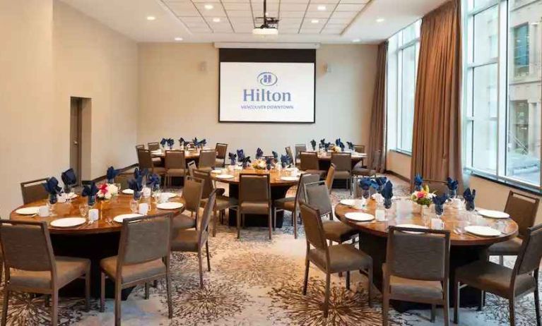 Bright and comfortable conference room perfect for every business meeting at the Hilton Vancouver Downtown.