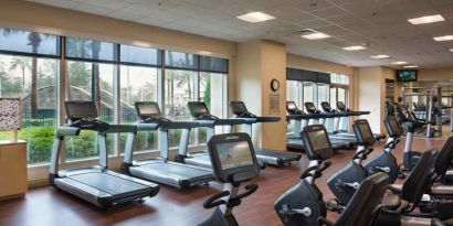 Fully equipped fitness center at the Signia by Hilton Orlando Bonnet Creek.