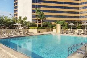 Relaxing outdoor pool area at the DoubleTree by Hilton Orlando Downtown.