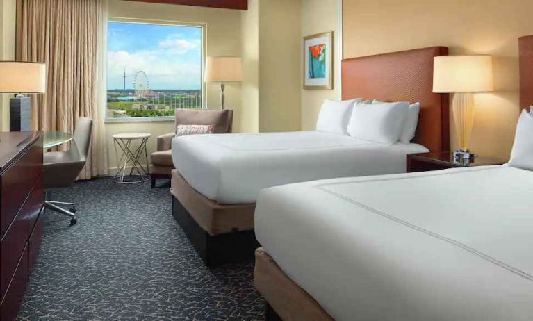 Comfortable and spacious 2 queen size beds suite at the Hilton Orlando.