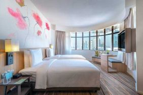 Spacious and stylish room with views of KL Tower at the Hilton Garden Inn Kuala Lumpur Jalan Tuanku Abdul Rahman South.