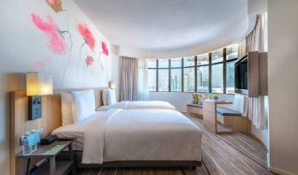 Spacious and stylish room with views of KL Tower at the Hilton Garden Inn Kuala Lumpur Jalan Tuanku Abdul Rahman South.