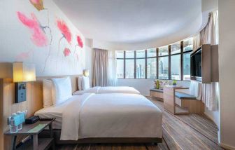 Spacious and stylish room with views of KL Tower at the Hilton Garden Inn Kuala Lumpur Jalan Tuanku Abdul Rahman South.