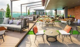 Beautiful rooftop bar with stunning views of KL at the Hilton Garden Inn Kuala Lumpur Jalan Tuanku Abdul Rahman South.