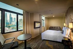 Queen room with beautiful views of KL Tower at the Hilton Garden Inn Kuala Lumpur Jalan Tuanku Abdul Rahman North.