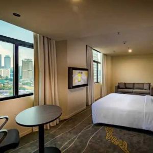 Queen room with beautiful views of KL Tower at the Hilton Garden Inn Kuala Lumpur Jalan Tuanku Abdul Rahman North.