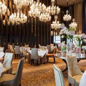 Beautiiful and elegant dining hall at the Hilton Singapore Orchard.