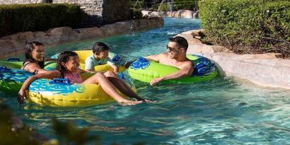 Outdoor pool river perfect for kids and families at the Signia by Hilton Orlando Bonnet Creek.