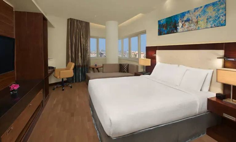 Spacious King sized room with king bed with private balcony at the DoubleTree by Hilton Hotel and Residences Dubai Al Barsha