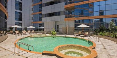 Beautiful outside pool at the DoubleTree by Hilton Hotel and Residences Dubai Al Barsha