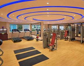 Equipped gym at the DoubleTree by Hilton Hotel and Residence Dubai Al Barsha