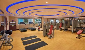 Equipped gym at the DoubleTree by Hilton Hotel and Residence Dubai Al Barsha