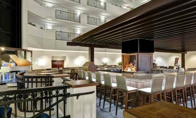 Elegant and stylish lobby bar at the Embassy Suites by Hilton Orlando-Downtown.