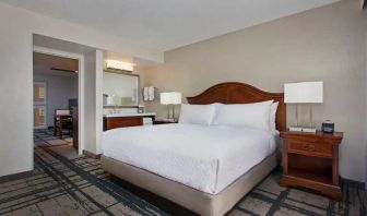 Comfortable room with king bed at the Embassy Suites by Hilton Orlando-International Drive Convention Center.