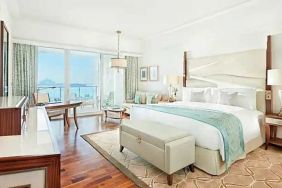 Bright and comfortable king room with sea view at the Waldorf Astoria Dubai Palm Jumeirah.