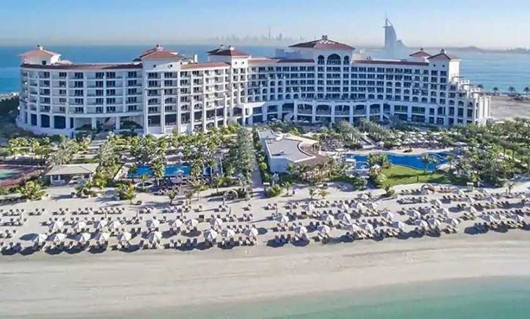 Stunning view of the resort beach at the Waldorf Astoria Dubai Palm Jumeirah.