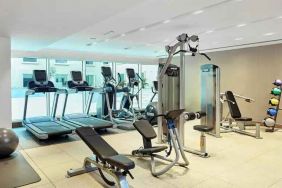 Fully equipped fitness center at the Hilton Garden Inn Dubai Mall of the Emirates.