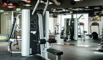 Fully equipped fitness center at the Hampton by Hilton Dubai Al Seef.