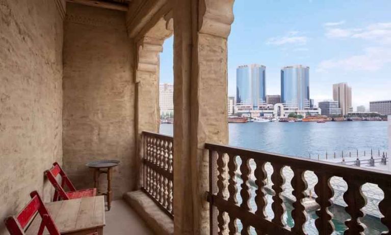 Stunning creek view from a king room balcony at the Al Seef Heritage Hotel Dubai, Curio Collection by Hilton.