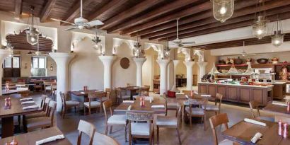 Stilish restaurant area at the Al Seef Heritage Hotel Dubai, Curio Collection by Hilton.