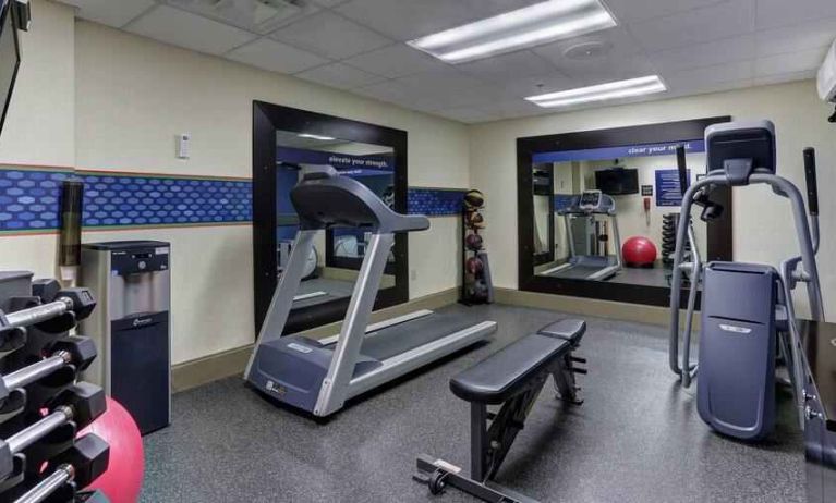 Fully equipped gym at Hampton Inn Hickory.