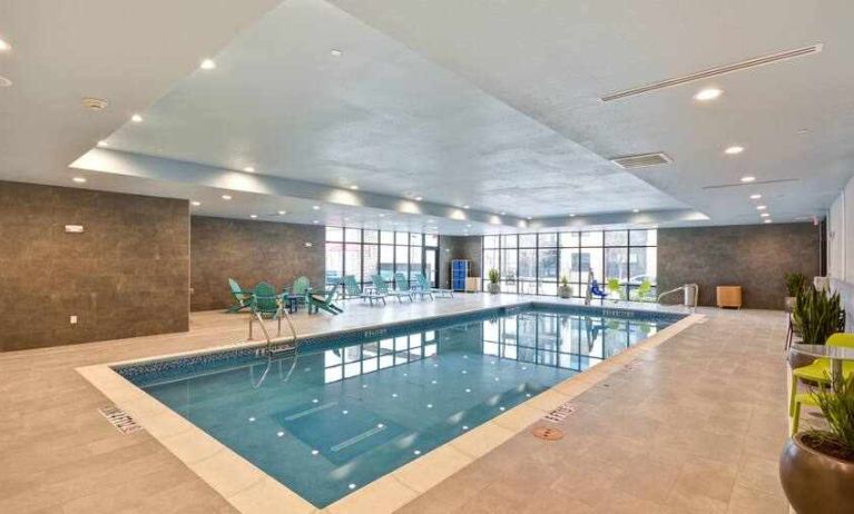 Relaxing indoor swimming pool at the Home2 Suites by Hilton Fairview/Allen.