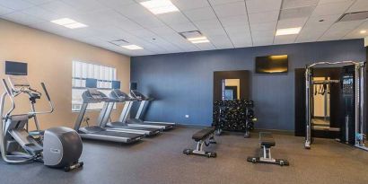 Well-equipped fitness center at Hampton Inn Chicago North-Loyola Station.