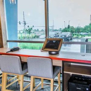 Quiet coworking space with natural light at Tru by Hilton Bowling Green.