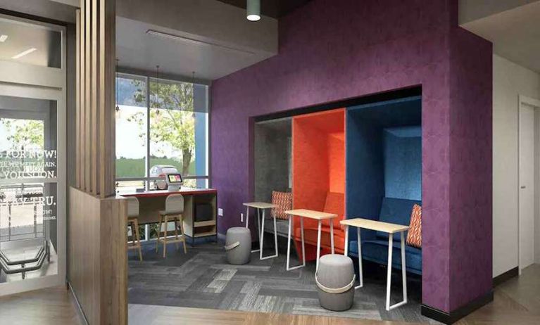 Funky work cubicles idea for coworking at Tru by Hilton Edinburg.