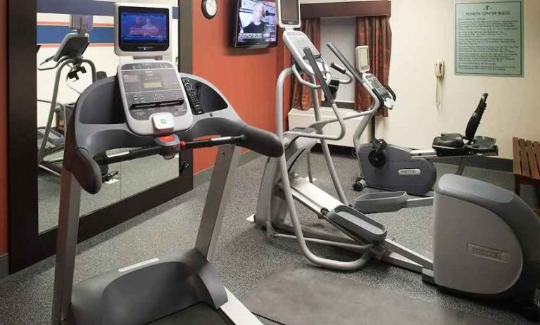 well equipped fitness center at Hampton Inn Pittsburgh University/Medical Center.