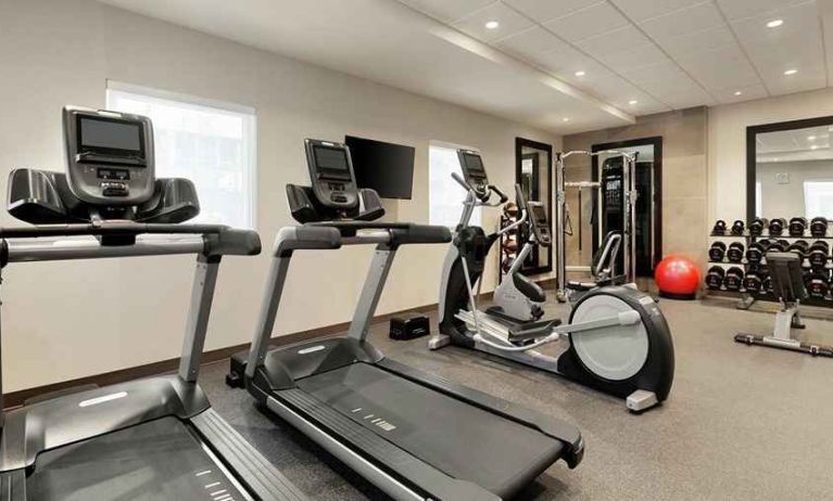 Equipped fitness center at Home2 Suites by Hilton Silver Spring.