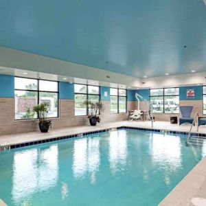 Relaxing indoor pool at the Hampton Inn Madison, OH.