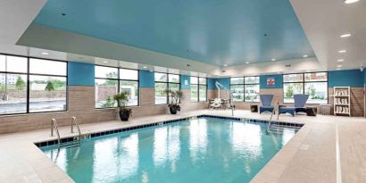 Relaxing indoor pool at the Hampton Inn Madison, OH.