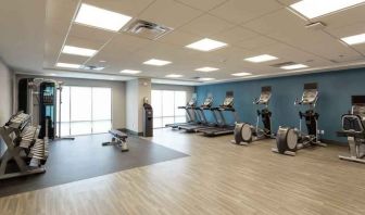 Full equipped fitness center at the Hampton Inn Madison, OH.