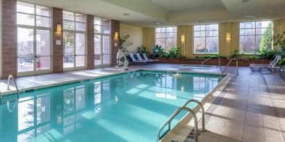 Beautiful indoor pool at the Hilton Charlotte Airport