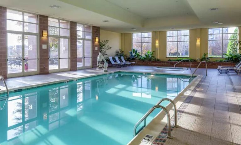 Beautiful indoor pool at the Hilton Charlotte Airport