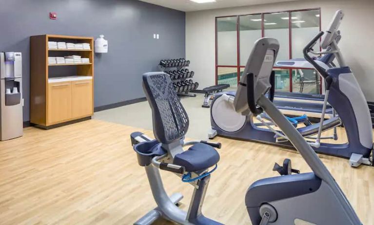 Fully equipped gym at the DoubleTree by Hilton Boston Logan Airport Chelsea