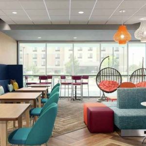 lounge and coworking space at Tru by Hilton Wichita Northeast.