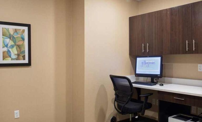 Equipped work desk and work area at Hampton Inn Big Rapids, MI.