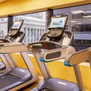 Fitness center with treadmills at the Hilton Denver City Center.