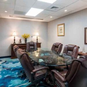 Elegant meeting room at the Hampton Inn & Suites Amelia Island-Historic Harbor Front.