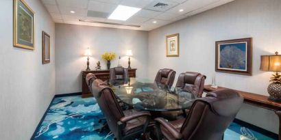 Elegant meeting room at the Hampton Inn & Suites Amelia Island-Historic Harbor Front.