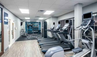 Fitness center with treadmills at the Hampton Inn & Suites Amelia Island-Historic Harbor Front.