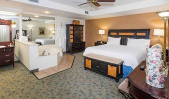 Beautiful suite with king size bed, whirlpool and desk at the Hampton Inn & Suites Amelia Island-Historic Harbor Front.