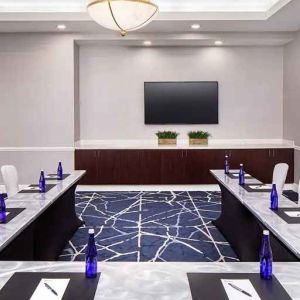 Professional, fully equipped meeting and conference room at Hilton Garden Inn Washington DC Downtown.