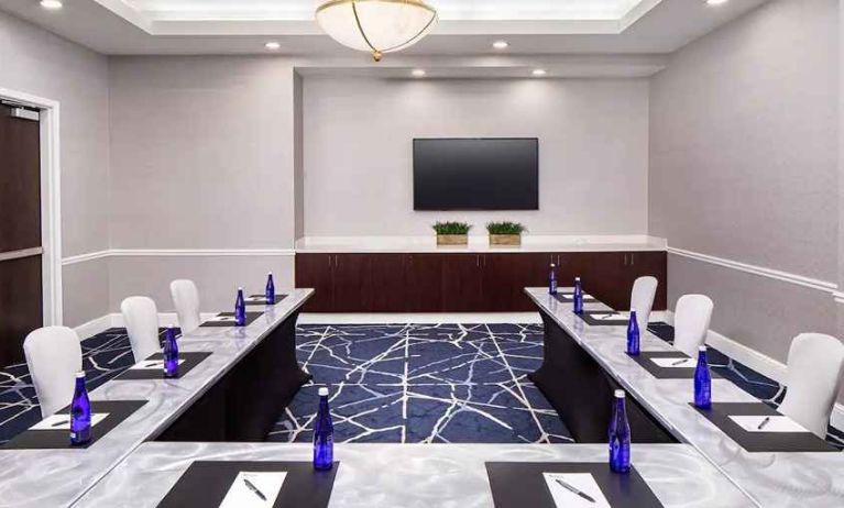 professional, fully equipped meeting and conference room at Hilton Garden Inn Washington DC Downtown.