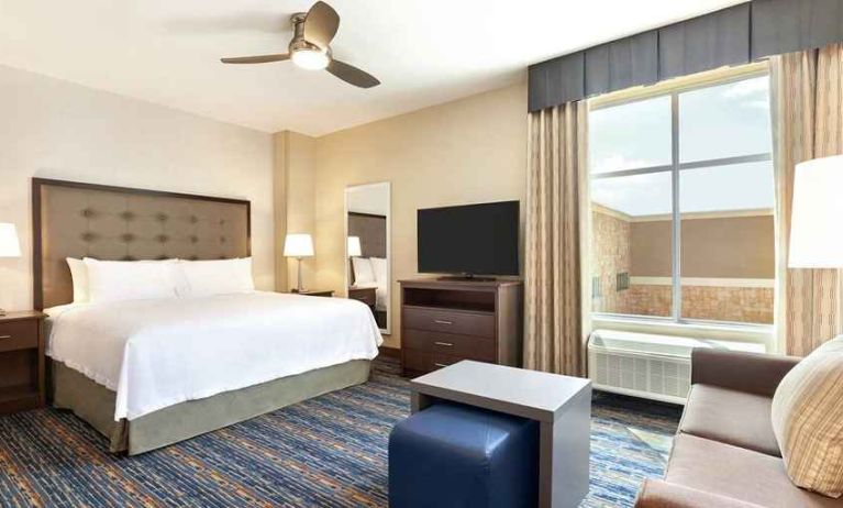 large king studio suite with natural light at Homewood Suites by Hilton Harlingen.