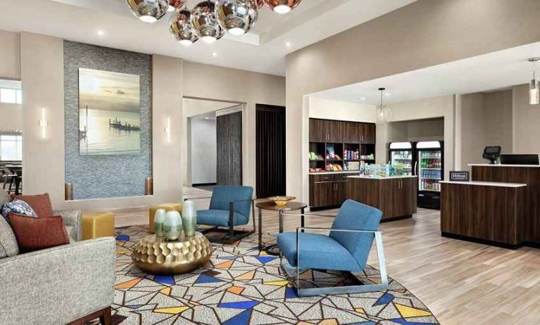 comfortable lobby lounge area for coworking at Homewood Suites by Hilton Harlingen.