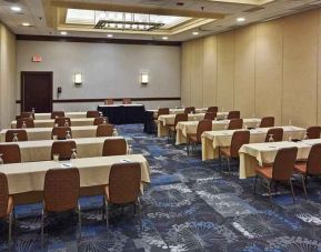 spacious and well-equipped meeting room at Hilton Raleigh North Hills.