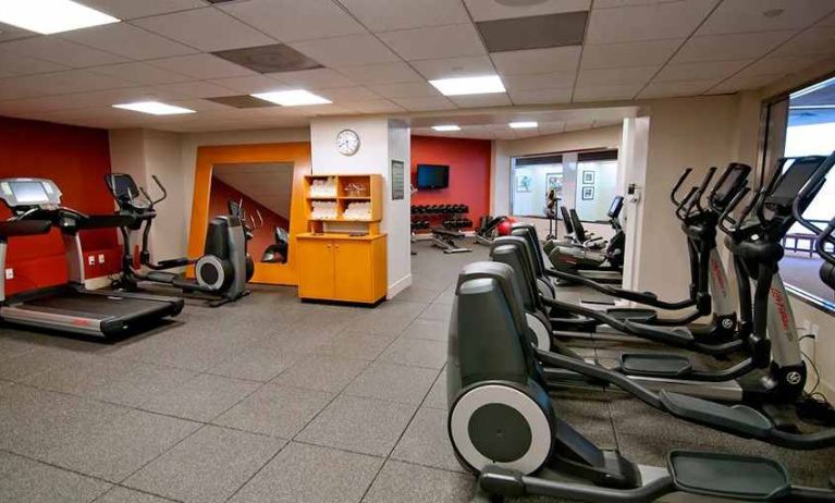 well-equipped fitness center for all your fitness needs at DoubleTree by Hilton Los Angeles Downtown.